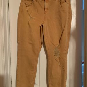 16W Refuge Mustard Yellow Distressed Jeans